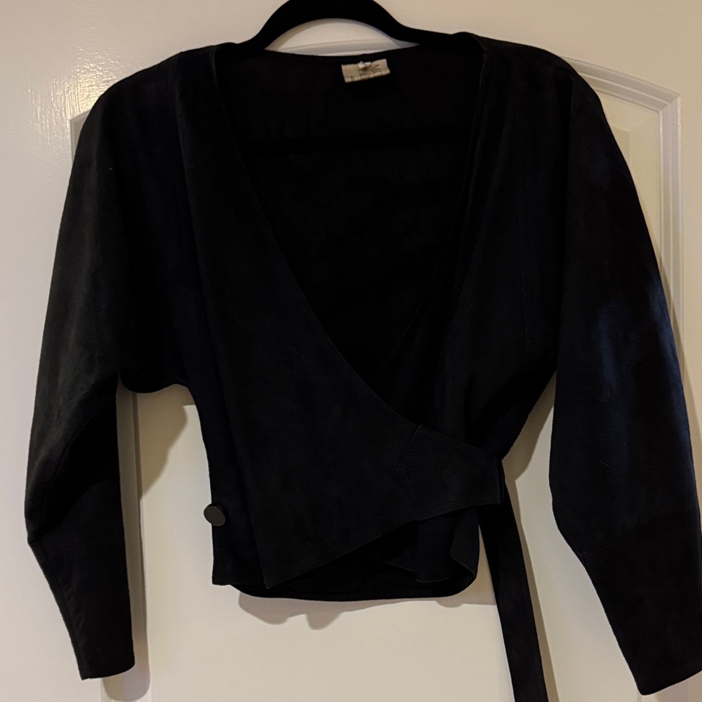 MaxMara suede Black Wrap Jacket